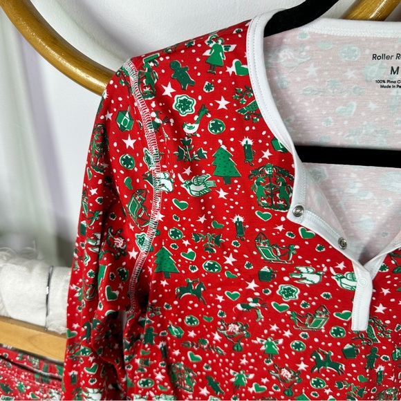 Roller Rabbit Red Christmas Pajama Set sz M - Picture 4 of 6